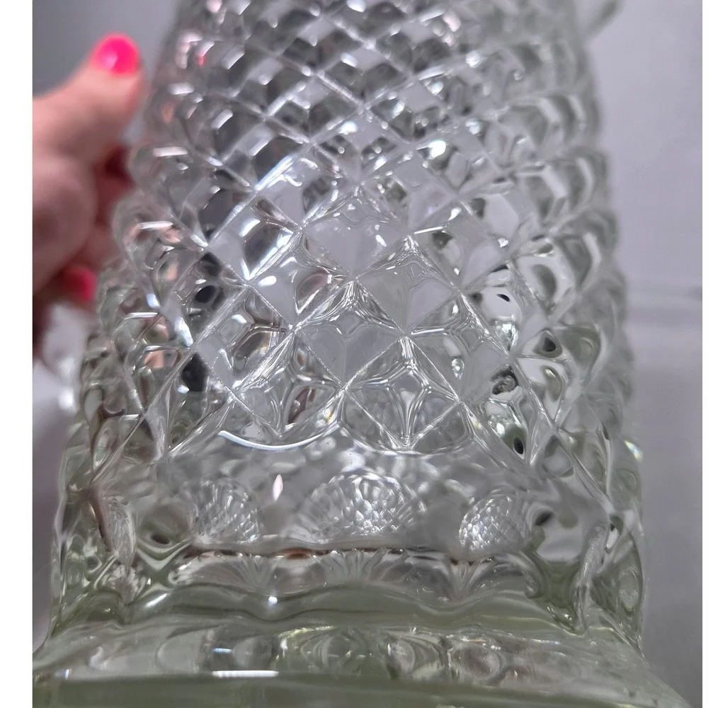 Vintage Anchor Hocking Wexford 64 Oz Clear Glass Pitcher Diamond Pattern